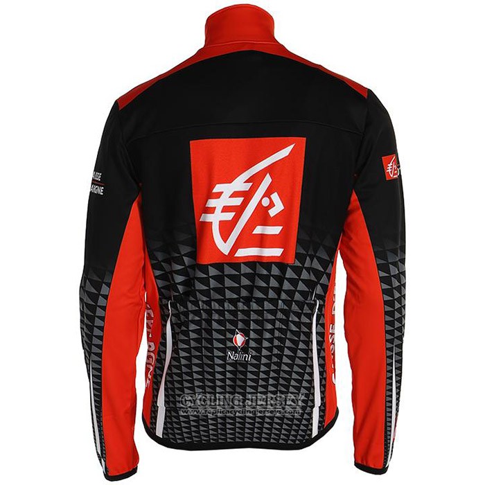 2020 Cycling Jersey Caisse D'epargne Black Red Long Sleeve And Bib Tight
